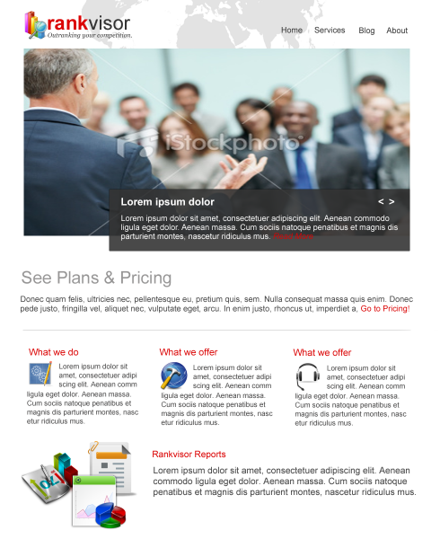 rankvisor 490x600 How to Create Clean Corporate Website   Tutorial in Photoshop