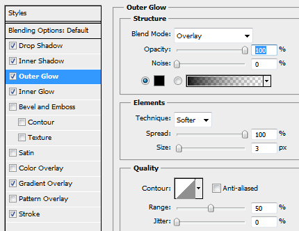 16 outer glow for focused button How to Create Mini Web UI Buttons in Photoshop