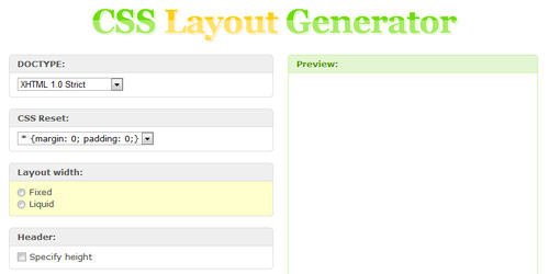 css layout generator Collection of CSS3 Generators and Tools