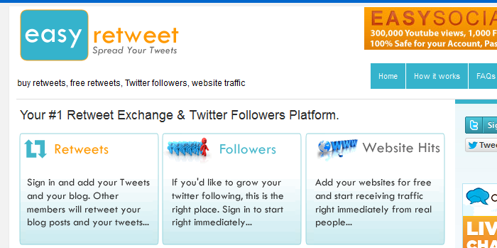 easyretweet.com  List of Free Retweet Services to Maximize your Traffic