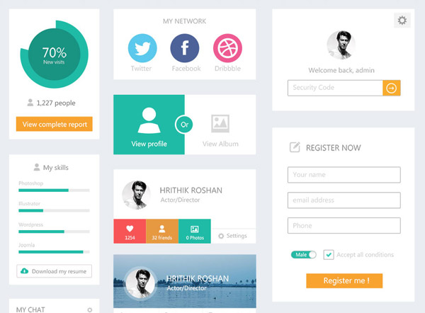 2 20+ UI Kits for Your Flat Web Designs Ideas