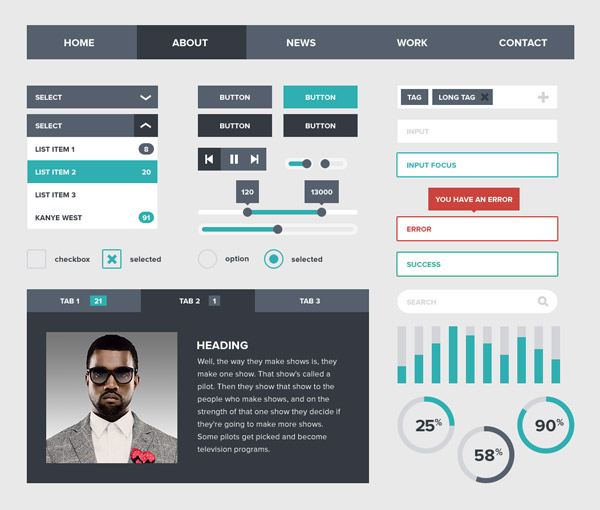 4 20+ UI Kits for Your Flat Web Designs Ideas