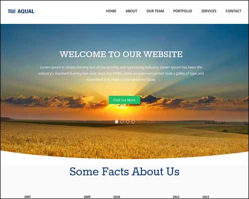 Aqual Singlepage Flat Responsive Free HTML5 Website Template 20+ Best Free Responsive HTML5 / CSS3 Templates