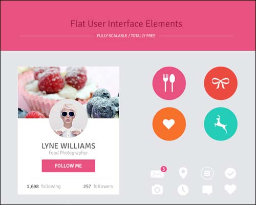 Freebie Flat Design User Interface Elements Free PSD UI Kit 30+ Best Free Photoshop PSD UI Kits