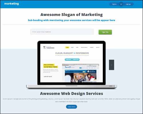 Marketing Landing Page Flat Responsive Free HTML5 Website Template 20+ Best Free Responsive HTML5 / CSS3 Templates