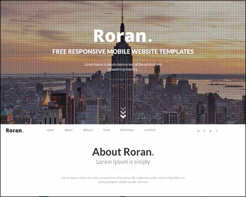 Roran One Page Flat Responsive Free HTML5 Website Template 20+ Best Free Responsive HTML5 / CSS3 Templates
