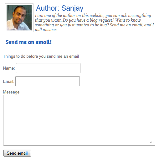 How to Create a Contact Author Form without a Plugin - Sanjay Khemlani