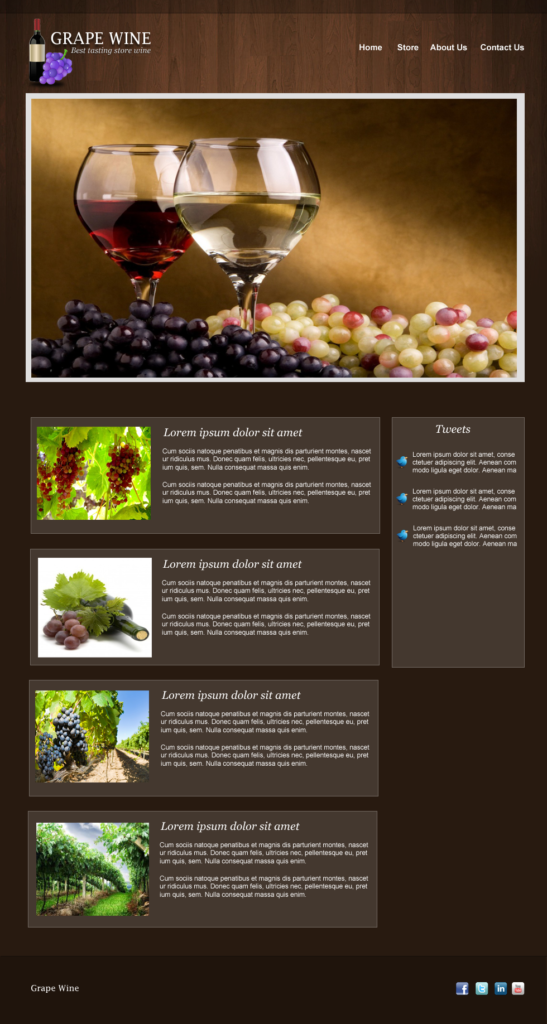 Wine Blog Layout in Photoshop